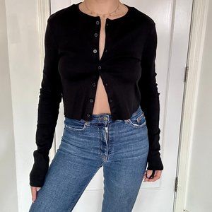 H&M Black Knit Cardigan size S